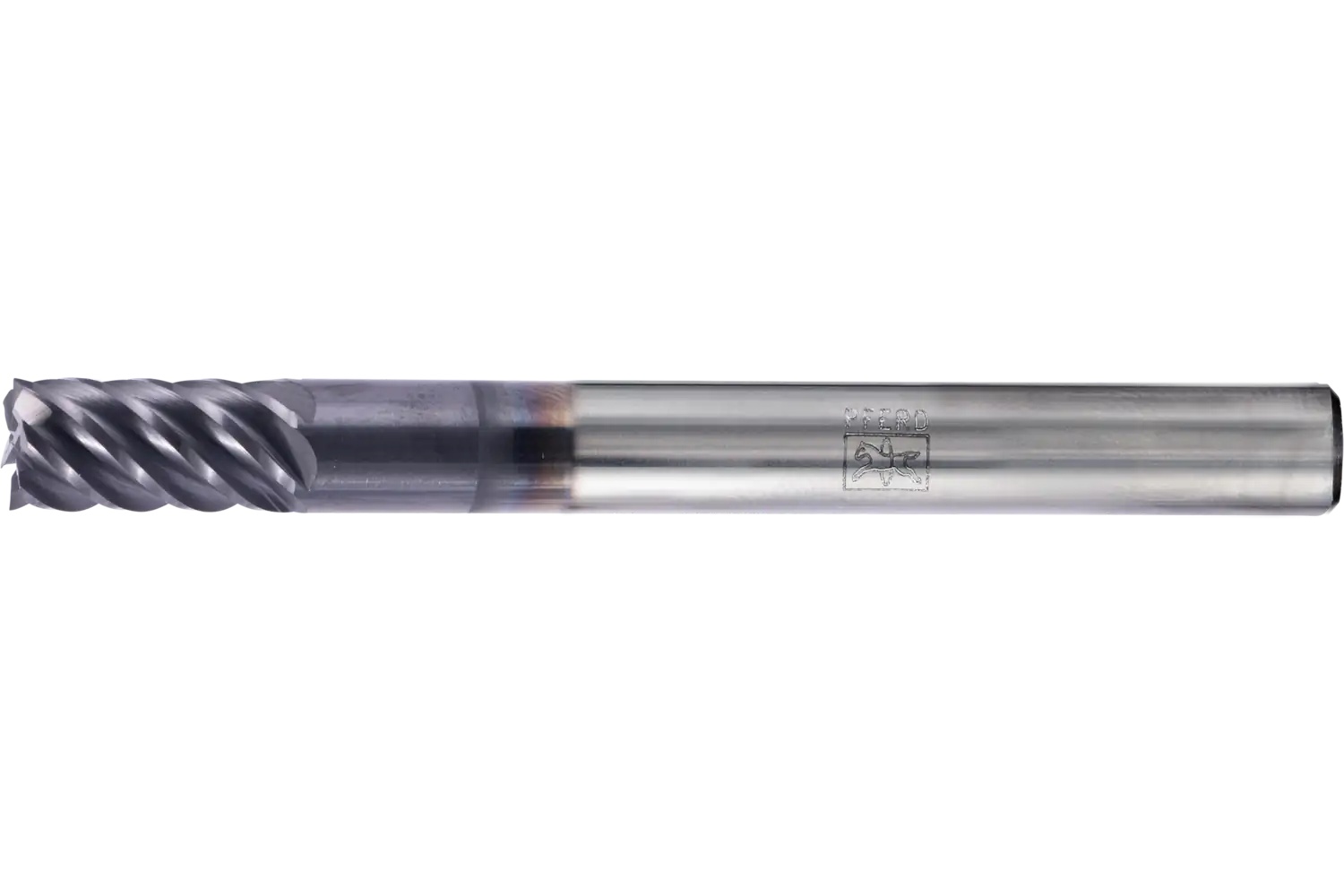 Picture of Pferd Square End Mill, 6 flutes, 1/4" Dia, 1/2" APMX, 2-1/2" OAL, cylindrical shank